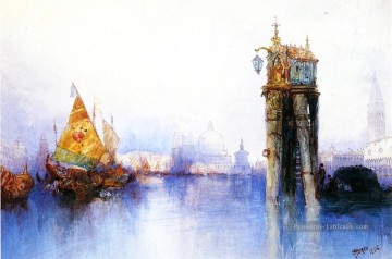 Vénitien Canal Scène Paysage Marin Thomas Moran Venise Peinture à l'huile